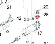 28) Flange (water pump seal retainer)